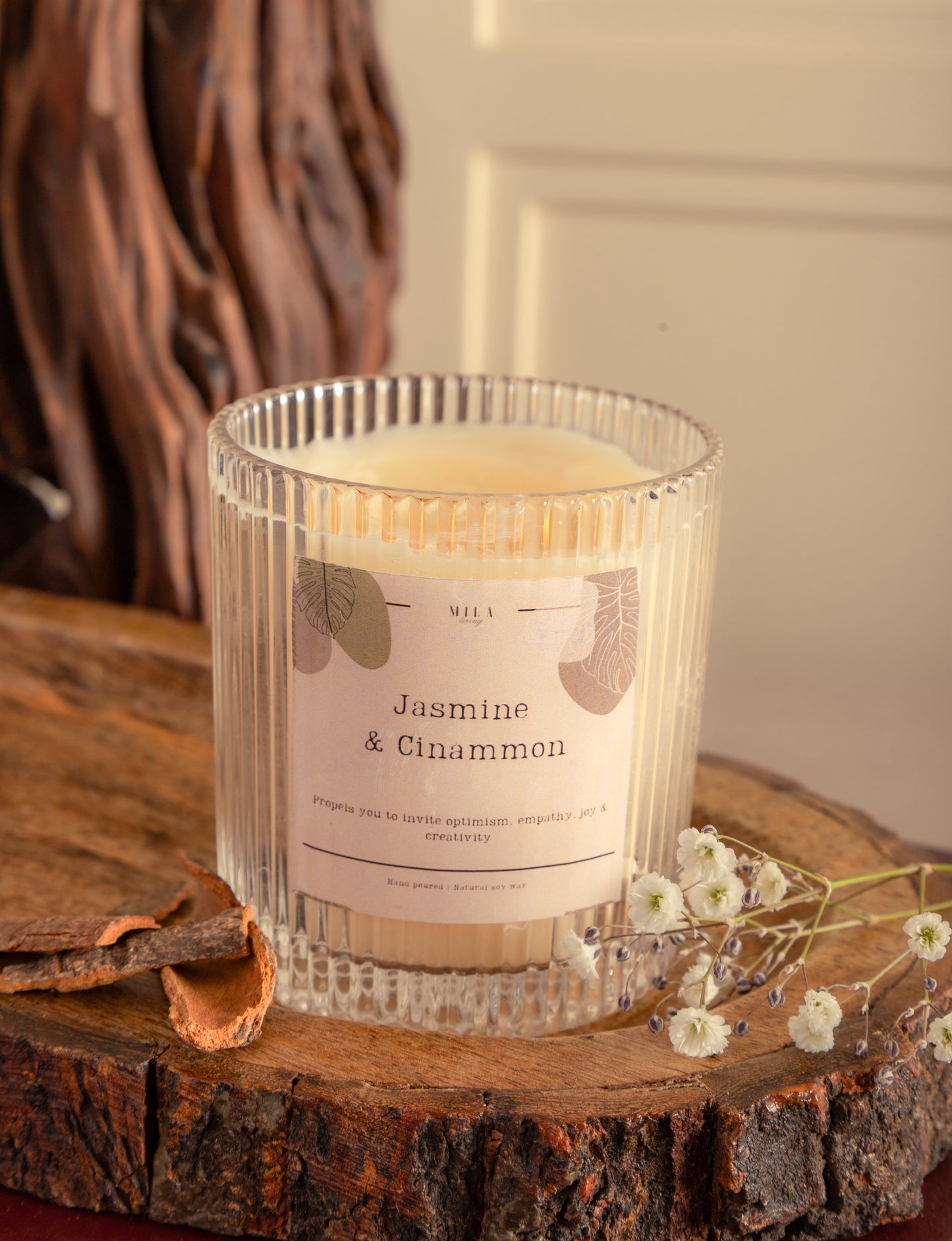 Jasmine & Cinnamon Glass Jar Candle